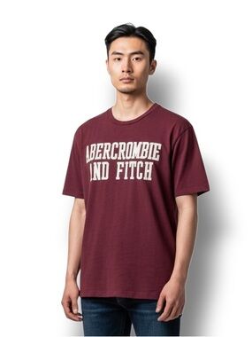 Abercrombie and Fitch Unisex Block Letter Appliqué Logo T Shirt VTG Classic S